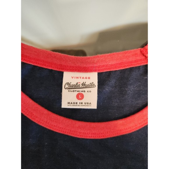 Charlie Hustle Kansas City Monarchs Navy museum raglan 3/4 sleeve t-shirt - Picture 2 of 7